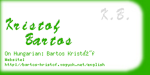 kristof bartos business card